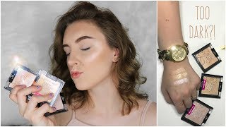 NEW Wet n Wild Highlighter Shades  Extremely FAIR Skin Review [upl. by Cordle]