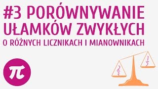 Porównywanie ułamków zwykłych o różnych licznikach i mianownikach 3  Porównywanie ułamków zwykłych [upl. by Sonahpets]