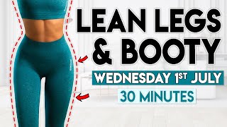 LEAN LEGS and LIFTED BOOTY in 14 Days  30 minute Home Workout [upl. by Bourn]