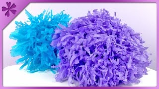 DIY Tissue paper pompom ENG Subtitles  Speed up 132 [upl. by Broddy456]