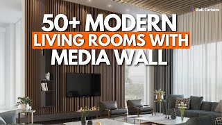 50 Modern Living Rooms With Media Wall  TV Wall Ideas [upl. by Raknahs417]