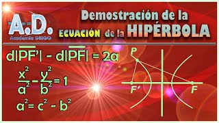 Demostración de la ECUACIÓN de la HIPÉRBOLA Academia DIEGO [upl. by Aneleiram]