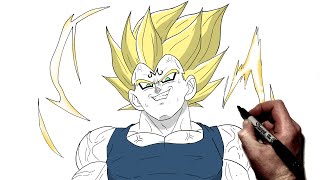 How To Draw Ultra Majin Vegeta  Step By Step  Dragon Ball Legends [upl. by Akili]