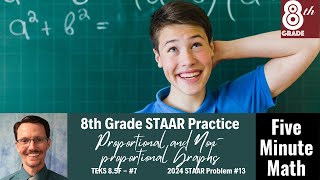 8th Grade STAAR Practice Proportional and Nonproportional Graphs 85F  7 [upl. by Danforth93]