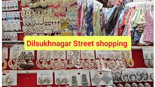 DILSUKHNAGAR street shopping  Latest jewellery collection  Hyderabad lowest price shopping place [upl. by Beret187]