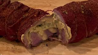 GRILLAX — Stuffed Venison Backstrap  Southern Grilled Venison Recipe [upl. by Enidaj]