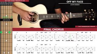 Off My Face Guitar Cover Justin Bieber 🎸Tabs  Chords [upl. by Illek]