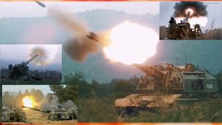 Massive Russian Artillery Heavy Firing  2S4 Tyulpan 2S7 Pion 2S19 MstaS 2S35 KoalitsiyaSV [upl. by Ruyam]