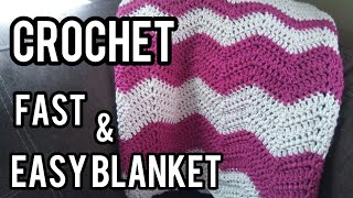 How to Crochet a Fast amp Easy Blanket [upl. by Annayk]