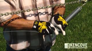 How to Tension Fence Wire With a Wire Tightener and Tension Spring [upl. by Johathan]