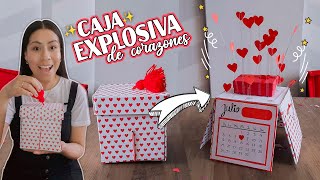 CAJA EXPLOSIVA DE CORAZONES 🎁💕  DIY REGALO SORPRESA DE ANIVERSARIO [upl. by Teague]