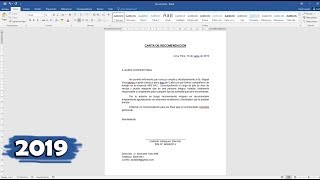 Como hacer una carta de recomendación personal en Word [upl. by Kit]