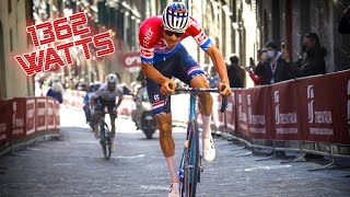 Mathieu van der Poel INSANE POWER DATA at Strade Bianche 2021 [upl. by Linnie264]