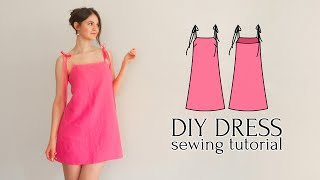 Summer dress sewing tutorial  Sewing Pattern [upl. by Revilo26]