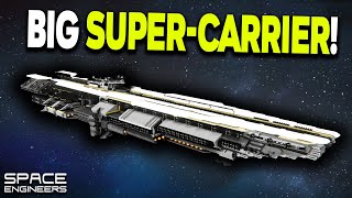 MASSIVE Supercarrier In Space Engineers That Can LAND [upl. by Hobard774]