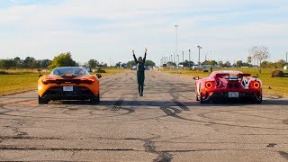 McLaren 720S vs Ford GT Drag Race [upl. by Aerdua]