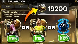 FREE MESSI or RONALDO in Ballon Dor Event  FC Mobile‼️ [upl. by Auqenet]