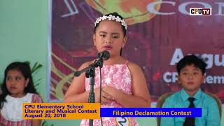 CPUES LITERARY MUSICAL filipino declamation 2018 [upl. by Osbert]