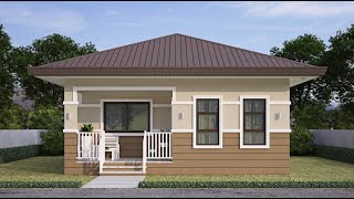 BUNGALOW HOUSE DESIGN  2 BEDROOMS 8X10 80 SQM  861 SQFT [upl. by Marinna279]