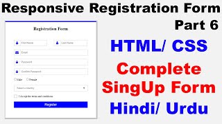 How to Create a Registration Form in HTML CSS and PHP  Responsive Registration Form in HTML amp CSS [upl. by Koblas849]