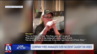 Restaurant manager fired over videotaped dispute with Latina employee children [upl. by Reinal]