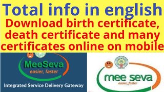 how to download birth death e certificate online hyderabad tsmeesevatelanganagovin english [upl. by Anoyk]