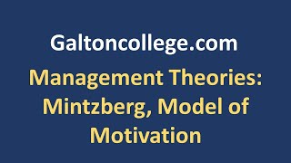 Management Theories Mintzberg Model on Motivation [upl. by Eat]