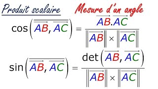 Exercice sur le produit scalaire mesure dun angle niveau 1Bac SC [upl. by Yarrum]