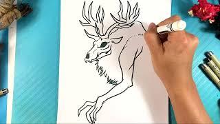 EASY How to Draw a WENDIGO  Beginners [upl. by Oah]