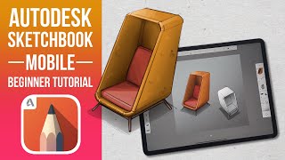 Autodesk Sketchbook Mobile Beginner Tutorial [upl. by Nosrac431]