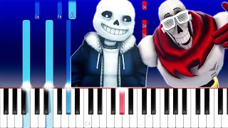 Sans and Papyrus Song  An Undertale Rap by JT Music quotTo The Bonequot Piano Tutorial [upl. by Nonnahsal981]