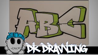 How to draw graffiti  Graffiti Letters ABC step by step [upl. by Pretrice319]