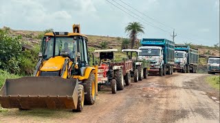 JCB 3dx loading Mud in TATA Tippers amp Tractors  Swaraj 855 Fe  New Holland 3630youtubeshorts [upl. by Nerak]