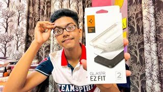 Spigen iPhone 13 Glass Protector Unboxing amp Review GlastR EZ Fit [upl. by Jorry]