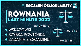 RÓWNANIA LAST MINUTE ⏳ Zadania z Twojego egzaminu ✅️  Egzamin Ósmoklasisty 2025 [upl. by Rie]