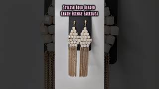 Stylish Bold Beaded Chain Fringe Earrings jewellerycollection fashionjewellery trendingreels [upl. by Gus]