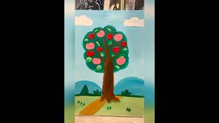 Easy acrilic paint tree with apple [upl. by Zadoc]