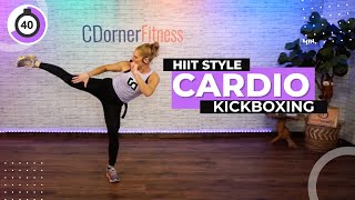 40 Minute Kickboxing HIIT Style Workout HighLow Impact Cardio Calorie Blast [upl. by Ayaet]