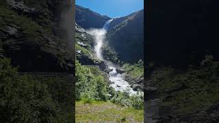 Waterfall Trollstigen Norway  Troll path Amazing Nature [upl. by Muhcan]