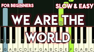 MICHAEL JACKSON  WE ARE THE WORLD  SLOW amp EASY PIANO TUTORIAL [upl. by Newg558]