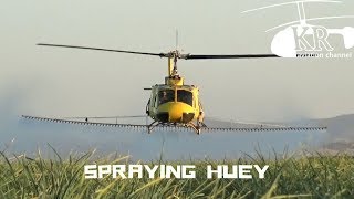 Bell UH1 Huey spraying near Five Points California [upl. by Dhar]