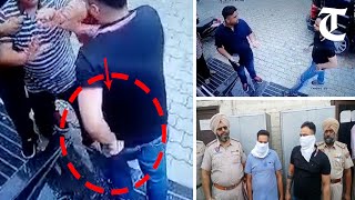 Dramatic CCTV footage of an Amritsar shopkeeper threatened by guntoting assailants 2 held [upl. by Lorrin959]