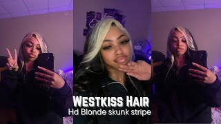 HD Blonde Skunk Stripe Wig  Lace Where👀  Westkiss Hair [upl. by Bridwell]