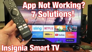 Insignia Smart TV App Not Working Netflix Prime Video Hulu HBO Vue Sling etc [upl. by Asereht]