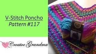 Quick amp Easy VStitch Poncho Free Pattern at end of video [upl. by Rebak283]