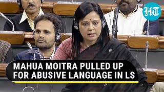 Mahua Moitra hurls abuses in Parliament Draws flak from Chair Modi Govt [upl. by Nnylram]