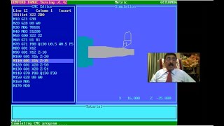 CNC MANUAL PART PROGRAMMINGLATHEDEMODENFORD FANUC TURNING SIMULATION SOFTWAREPROBLEM1SESSION2 [upl. by Ludba776]