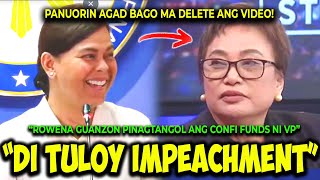 KAKAPASOK LANG ROWENA GUANZON GUSTO NG IPATANGAL ANG CONFI FUNDS PRESIDENTE AT OVP [upl. by Haily]