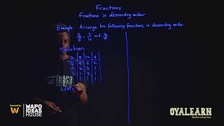 JSS1  Mathematics  Fractions  Fractions in descending order  2 [upl. by Ecnerol]