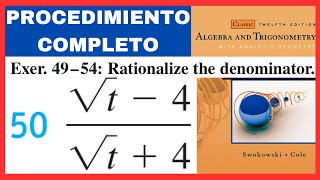 Ejercicio 50 Racionalizar el denominador [upl. by Heinrick]